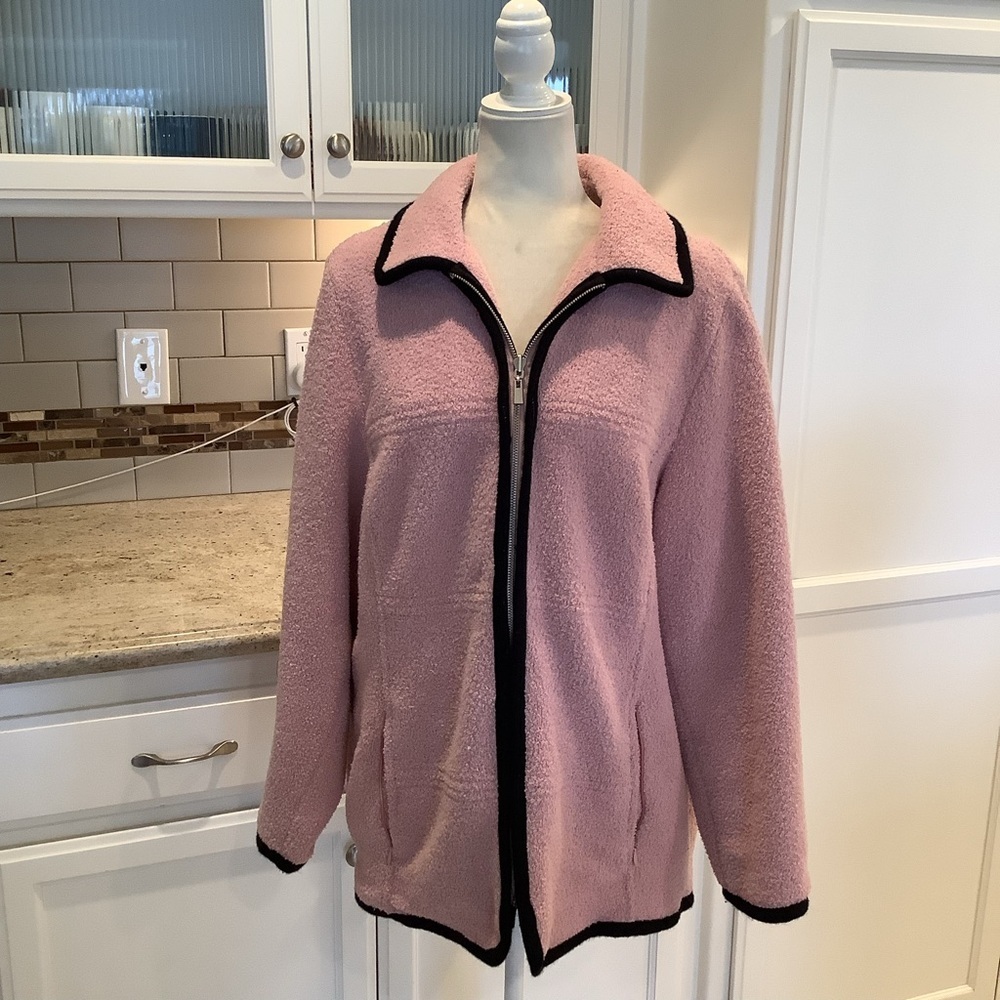 Reversible Women's Pink Fleece Jacket by Dressbarn Woman 18/20